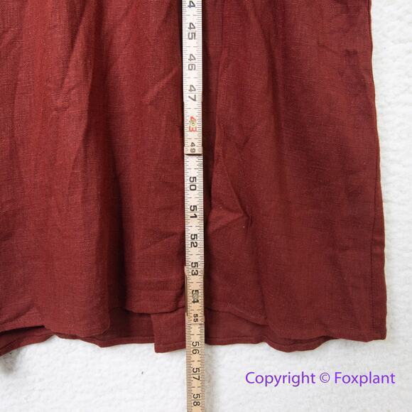 New! Eloquii linen blend Rust Orange Maxi Peasant Dress‎ Balloon Sleeve size 16 - Picture 7 of 16